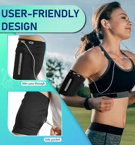 Miniatura 3 de HiRui Brazalete para Correr Manga Universal Brazalete Deportivo para Brazo Soporte para Teléfono Celular Brazalete para Ejercicio y Entrenamiento