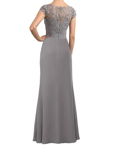 Miniatura 3 de Mother of The Bride Dress Cap Sleeve Long Party Dresses Women's Scoop Neck Prom Dresses Formal Gowns