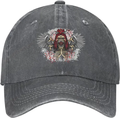 Miniatura 2 de Cowboy Hat Trendy Hats for Man and Women Djustable Four Season Outdoor Baseball Cap of Hell Skull with Angel Deep Heather