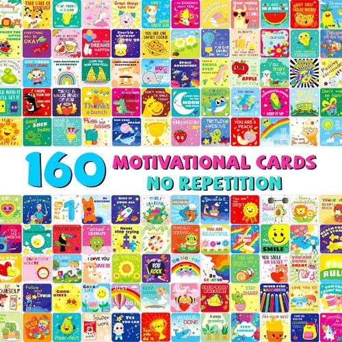 Miniatura 2 de zheyistep 160 notas motivacionales para el almuerzo para niños, lindas tarjetas inspiradoras para niños, niñas, adolescentes de mamá, divertidas