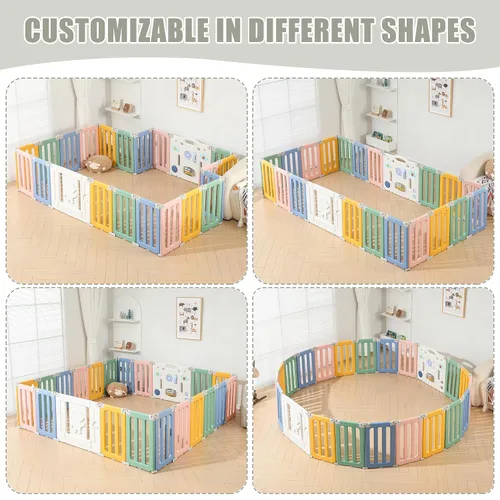 Miniatura 2 de Bestgame Parque infantil para bebé, corralitos plegables para bebés y niños pequeños, corralito extra grande de 22 paneles, valla portátil