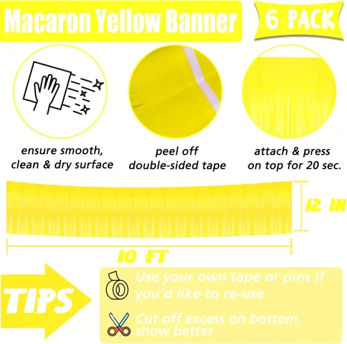 Miniatura 2 de Paquete de 6 guirnaldas de flecos de papel de aluminio de 10 pies, pancarta metálica de oropel para colgar en la pared, cortinas de fondo