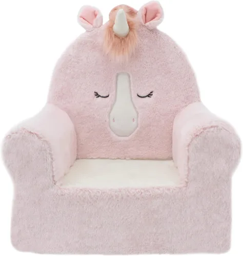 Soft Landing Animal Adventure Sweet Seats - Silla de personaje comprimida de unicornio rosa, asientos dulces, con asa de transporte y bolsillos