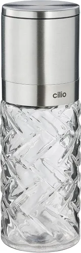 Miniatura 6 de Cilio Cristallo - Molinillo de sal o pimienta de vidrio y acero inoxidable, dorado, 2 x 6.7 pulgadas de alto, molinillo de sal y pimienta de vidrio