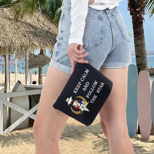 Miniatura 7 de LEVLO Bolsa de cosméticos de hermandad de hermandad de mujeres regalo para hermana Keep Calm And Follow The Star Sisterhood Merch, Sigue a The Star