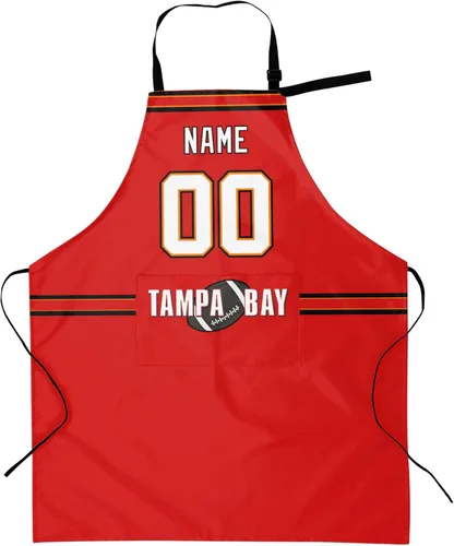Miniatura 37 de Delantal con bolsillos, nombre personalizado y número, regalos personalizados para hombres y mujeres fanáticos del fútbol