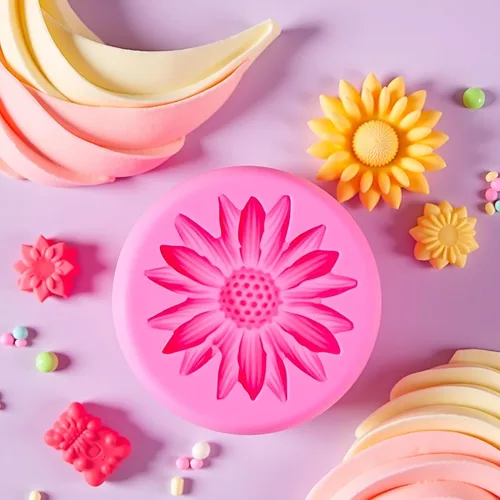 Miniatura 3 de Molde de silicona para crisantemo rosa, moldes de fondant de girasol para decoración de pasteles de flores, decoración de cupcakes, caramelo