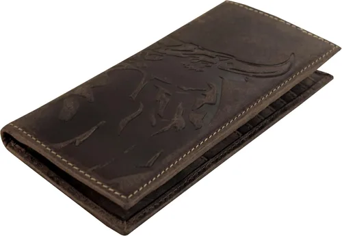 Miniatura 7 de ELIZO Long Wallets for Men REAL Leather Rodeo Wallet Thin Wallet Slim Wallet RFID Blocking Credit Card Holder Wallet - Whiskey