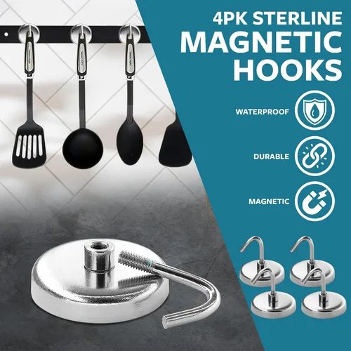 Miniatura 4 de Ganchos magnéticos de hasta 150 libras para nevera, imanes fuertes para herramientas, cocina, taller, garaje, baño, seguro para colgar