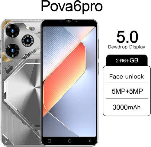 Miniatura 5 de Pova6pro - Teléfono inteligente IPS de 5.0 pulgadas, 2 GB+16 GB expandible a 128 GB, 4G Dual SIM, Android 10.0, cámaras duales de 5 MP+5MP, batería