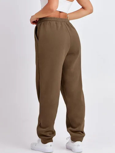 Miniatura 5 de ANRABESS Pantalones deportivos holgados de forro polar de cintura alta para mujer, pantalones deportivos Y2K para adolescentes y niñas