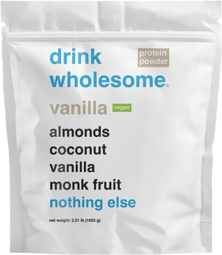 Miniatura 8 de drink wholesome Proteína vegana de almendras de chocolate en polvo para estómagos sensibles Proteína integral mínimamente procesada Sin