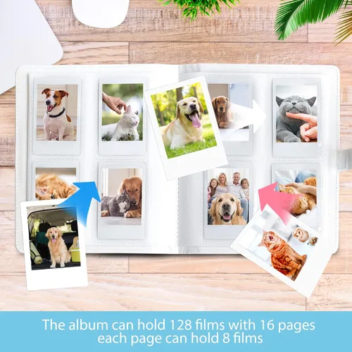 Miniatura 4 de Álbum de fotos mini con 128 bolsillos para cámara Fujifilm Instax Mini, Polaroid Snap, Z2300, cámaras instantáneas SocialMatic e impresora Plata