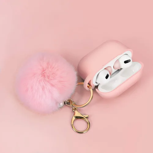 Miniatura 2 de Estuche protector para el estuche de carga de AirPods Pro con kit de 1 par de puntas para los oídos, estuche de silicona para AirPods con llavero