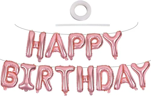 Miniatura 69 de TONIFUL Pancarta de Globos Negros de Feliz Cumpleaños de 16 Pulgadas con Letras de Papel de Aluminio Mylar, Cartel Banderín Reutilizable