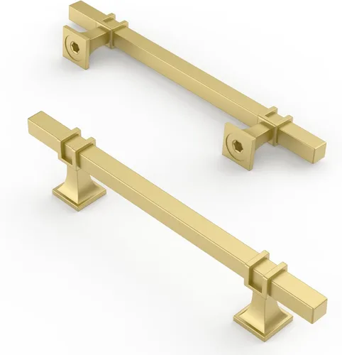 Miniatura 17 de Asidrama - Paquete de 10 manijas para alacena de 3 pulgadas (76mm) de color negro mate y dorado, tiradores para gabinete, accesorios para gabinete