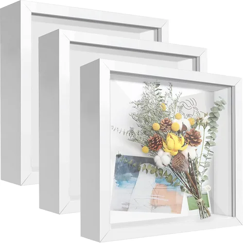 Miniatura 30 de Caja expositora de 8 x 8 pulgadas con calcomanías de letras, vitrina para recuerdos, artículos de bebé, recuerdos de boda, manualidades, boletos