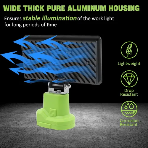 Miniatura 3 de Luces de trabajo LED inalámbricas de 6000 lm de 38 W, compatibles con batería Ryobi de 18 V/20 V, linterna portátil súper brillante, luz