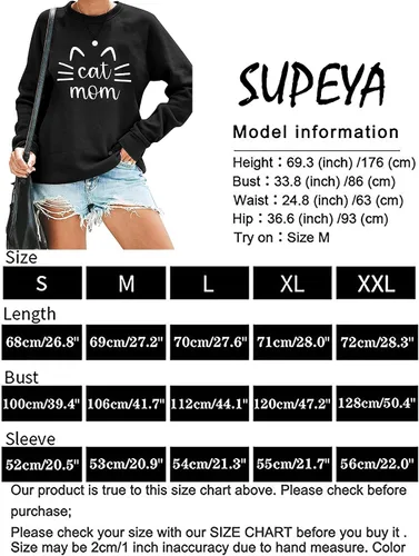 Miniatura 5 de Sudadera con diseño de gato y mamá para mujer, camiseta de manga larga con estampado de letras