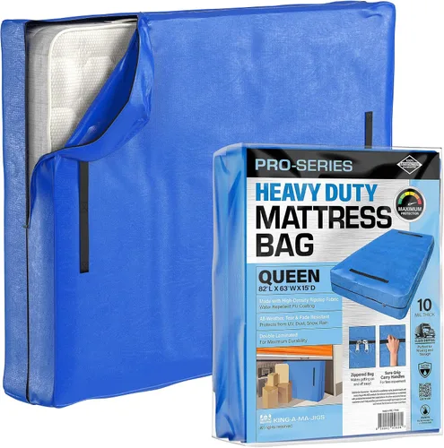 Miniatura 15 de Protector de colchón Full XL para mudanza y almacenamiento, resistente 10 mil de grosor, impermeable, para mudanzas, cremallera y 8 asas