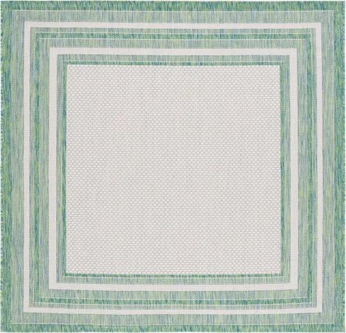 Miniatura 76 de SAFAVIEH Alfombra lavable al aire libre Courtyard Collection – 4' x 5'7", beige oscuro y beige, no desprende pelusa y fácil de limpiar, ideal
