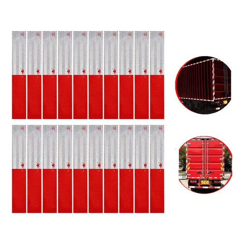 Cinta reflectante de microprismática roja y blanca de 2 pulgadas x 12 pies, impermeable, reflectora, autoadhesiva, adhesiva, cinta de advertencia de