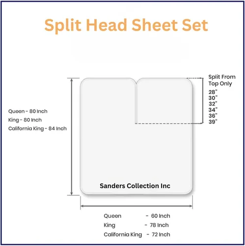 Miniatura 5 de Sanders Collection Inc SCI - Juego de sábanas flexibles divididas superiores para cama ajustable de 30 pulgadas, cabeza dividida, tamaño Queen, 800