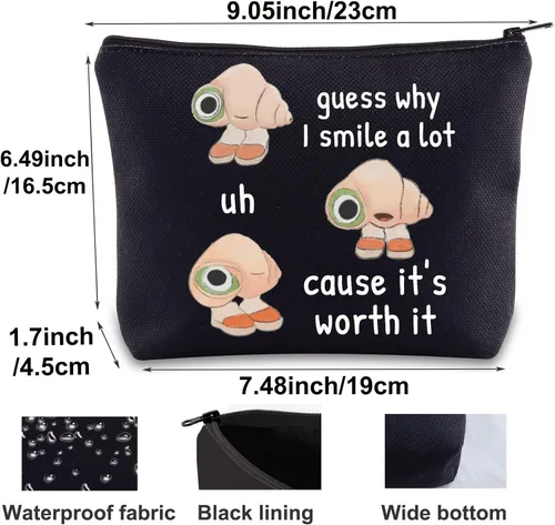 Miniatura 2 de BWWKTOP Marcel Fan - Bolsa de maquillaje cosmética The Shell Animation, regalos inspirados en la animación, adivina por qué sonríe mucho Uh Cause
