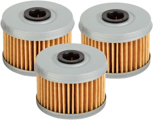 Tusk Paquete de 3 filtros de aceite de primera línea: reemplazo premium de alto flujo para motores de 4 tiempos de alto rendimiento compatibles con