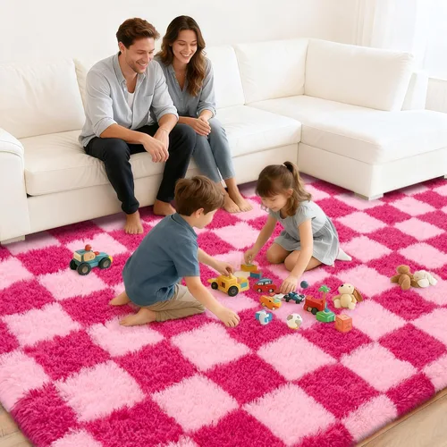 Miniatura 241 de Alfombras de área de 8x10 para sala de estar, alfombra shaggy grande ultra suave y esponjosa para dormitorio, alfombras de felpa mullida Blanco crema