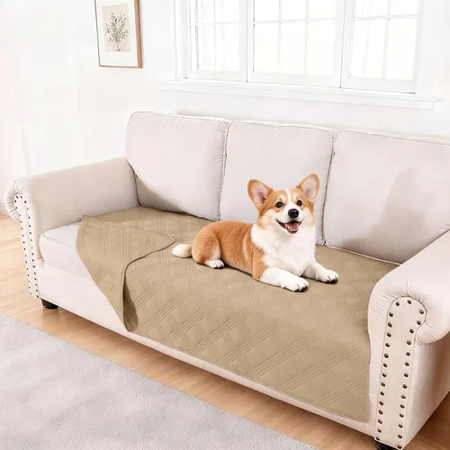 Miniatura 132 de hyha Manta impermeable para perros, manta reversible para cama de mascotas, funda suave para sofá/sillón lavable para perros, fundas impermeables