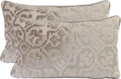 Miniatura 13 de Funda de almohada moderna de terciopelo (juego de 2 unidades, 12 x 20 pulgadas, gris)