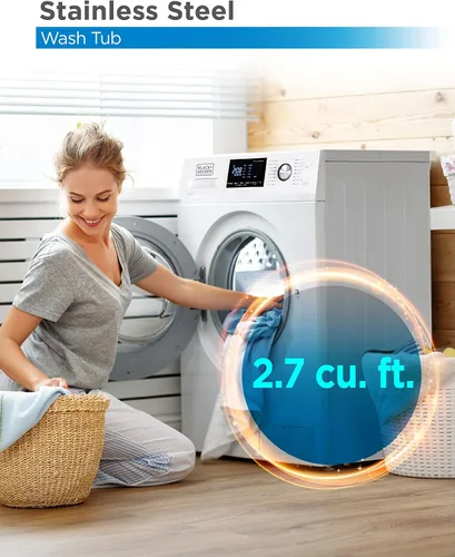 Miniatura 5 de BLACK+DECKER Combo de lavadora y secadora, 2.7 pies cúbicos Todo en uno con pantalla LED y 16 ciclos