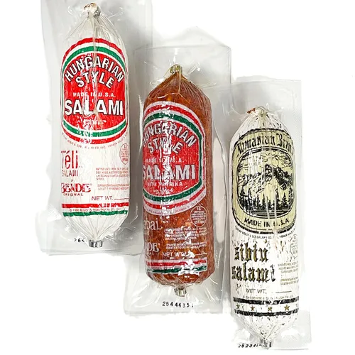 Sibiu, Csabai, Teli Salami, Húngaro y Rumano, Cerdo y Pimentón Marca Seco Envejecido Salchichas, Pack de 3, Regalo Gourmet