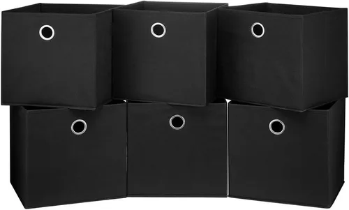 Miniatura 14 de QY-SC20-3 - Cubos organizadores de cubículos de 11 x 11 x 11 pulgadas, cajones de almacenamiento de tela, cajas de almacenamiento plegables, cubos