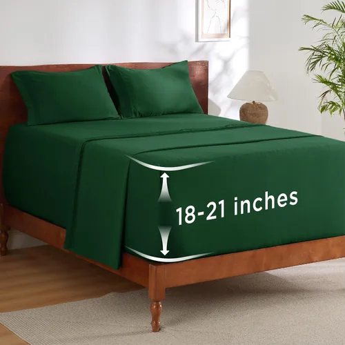 Miniatura 19 de Bedsure Juego de Sábanas King de Bolsillo Profundo - Se Adapta a Colchones de Hasta 21 Pulgadas de Grosor - 4 Piezas Sábanas de Cama GentleSoft