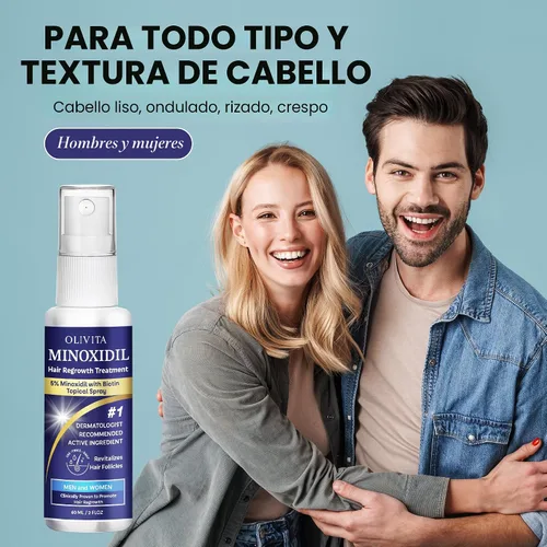 Miniatura 2 de Kit de crecimiento del cabello de minoxidil al 5% para hombres y mujeres: Minoxidil Spray Tratamiento de recrecimiento del cabello con biotina