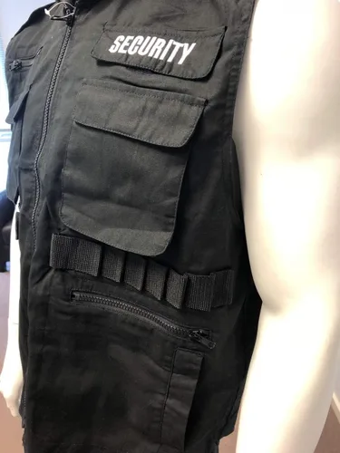 Miniatura 5 de BACKBONE Chaleco de seguridad uniforme de estilo militar unisex para hombre para mujer - Negro