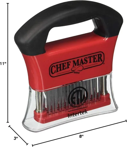 Miniatura 8 de Chef Master Herramienta ablandadora de carne, máquina ablandadora de carne de mano con cuchillas de aguja de acero inoxidable, afilada para filetes