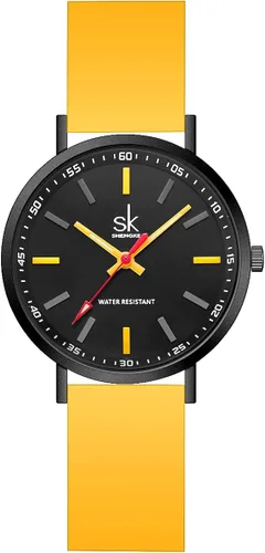 SHENGKE Reloj deportivo casual para mujer, resistente al sudor, con esfera de fácil lectura y correa de silicona, resistente al agua