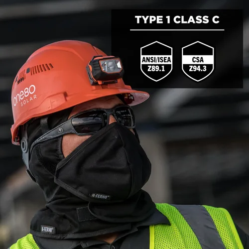 Miniatura 8 de Casco duro ventilado con luz, estilo gorra, suspensión de trinquete, Clase C, Ergodyne Skullerz 8972LED naranja