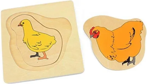 Miniatura 3 de Montessori - Rompecabezas de madera para niños pequeños, ciclo de vida de gallina, huevo, incubación, crecer, caricaturas, rompecabezas de Jingsaw