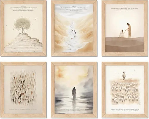TwoDays Arte de pared cristiano, versículos de la Biblia, decoración de pared, pintura de aula de escrituras, póster de Jesús, obra de arte de