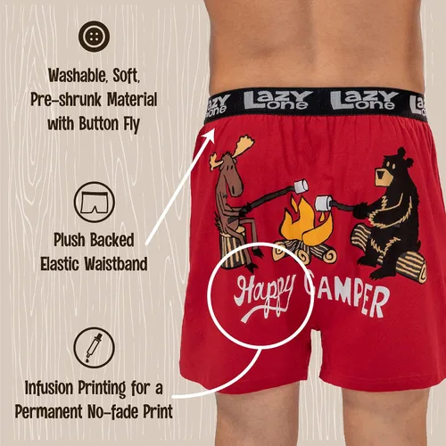 Miniatura 5 de Lazy One Divertidos boxers de animales, novedosos bóxers, ropa interior humorística, regalos de broma para hombres, divertidos boxeadores de oso