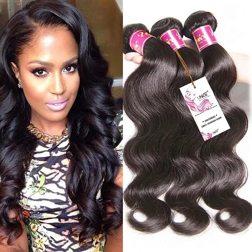 Miniatura 27 de UNice 4 manojos de cabello humano brasileño ondulado, 100% real, sin procesar, extensiones de cabello humano virgen, color negro natural, 20, 22