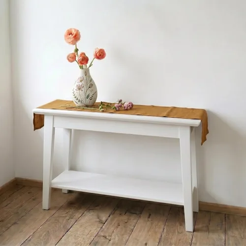 Miniatura 24 de Solino Home Camino de mesa de lino blanco de 36 pulgadas, 100% lino puro, camino de mesa pequeño de 14 x 36 pulgadas, ideal para tocador y mesas 01