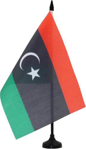 Miniatura 170 de AZ FLAG Sierra Leone Bandera de mesa 5'' x 8'' - Bandera de escritorio de Sierra Leona 21 x 14 cm - Bastón y base de plástico negro