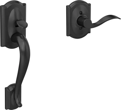SCHLAGE FE285 622 Acc CAM LH Juego de Manijas Mitad Inferior, Moldura Interior Camelot, Negro Mate