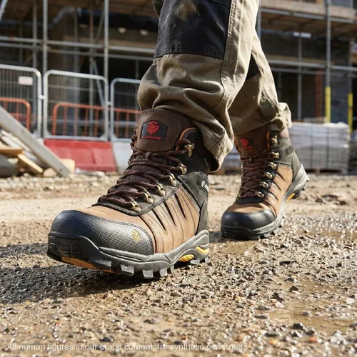 Miniatura 2 de SUREWAY Men's 6" Waterproof Work Boots - Soft Toe,Leather Lace Up,EH Rated, Slip Resistant Outsole for Construction, Roofing & Hunting Work Boots