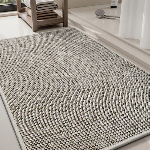 Miniatura 10 de PADOOR Tapetes de baño finos, trenzados para baño, tapetes de baño con parte trasera de goma antideslizante, lavables a máquina y de secado rápido